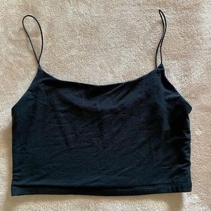 Aritzia Wilfred Small Black Crop Top